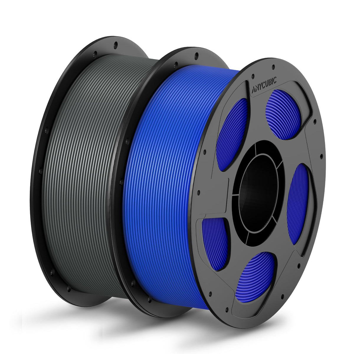 ANYCUBIC PLA Filament 1.75mm Bundle, 3D Printing PLA Filament 1.75mm Dimensional Accuracy +/- 0.02mm, 1KG Reusable Spool (2.2 lbs), 4KG Black + White + Blue + Red