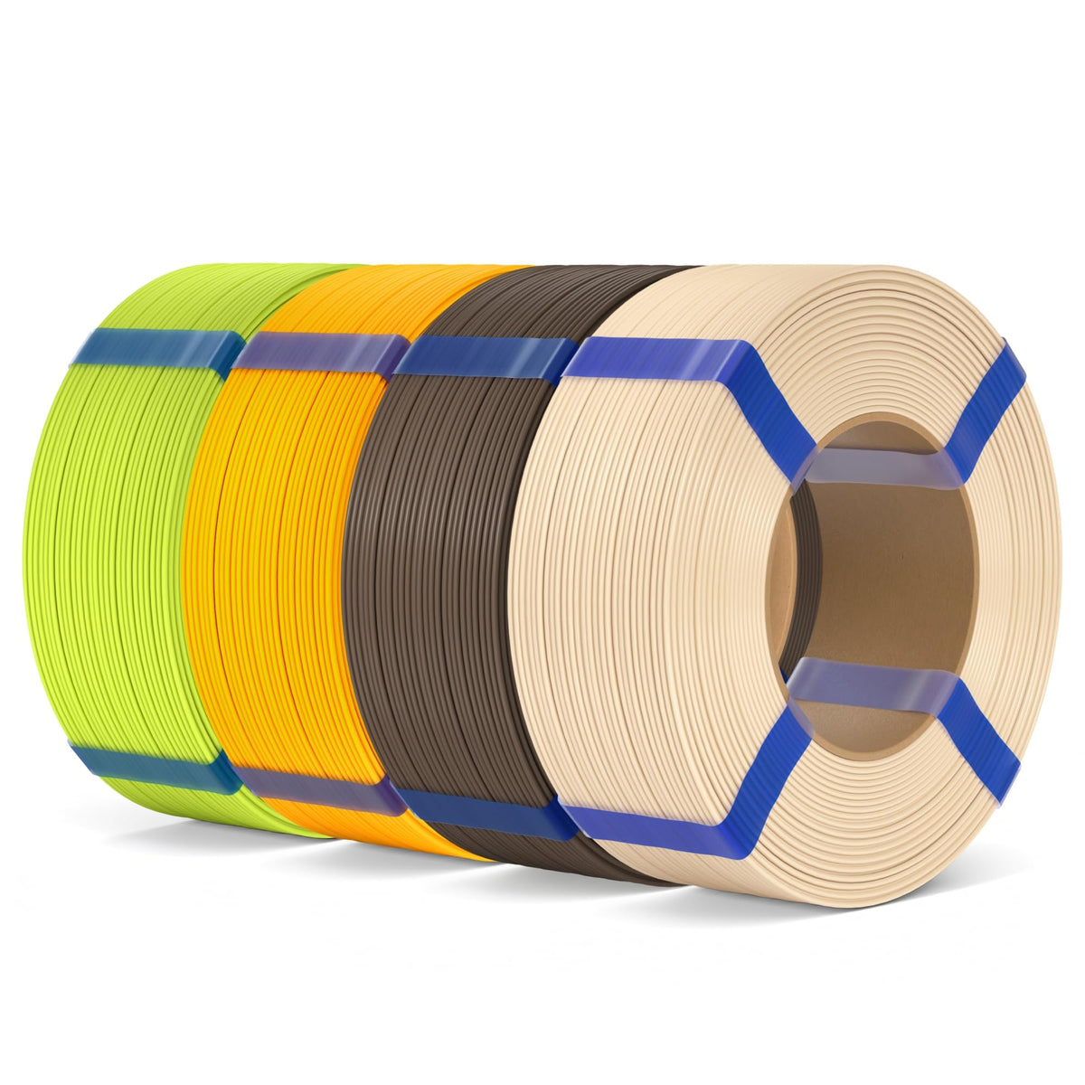 ELEGOO PLA Basic Refill Filament 1.75mm Bundle 4KG, 3D Printer Filament No Spool for Reusable Spool Refilling Dimensional Accuracy +/- 0.02mm, 4pcs 1kg Spool(2.2lbs) Black, White, Red, Cobalt Blue