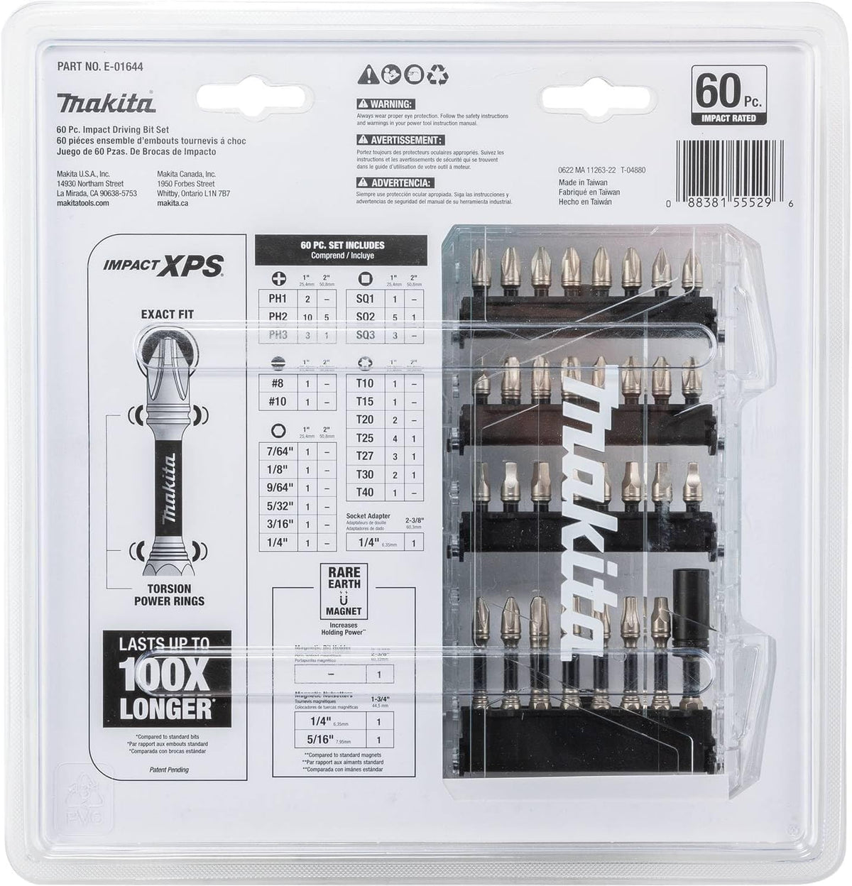 Makita E-01644 Impact XPS 60 Piece Impact Bit Set