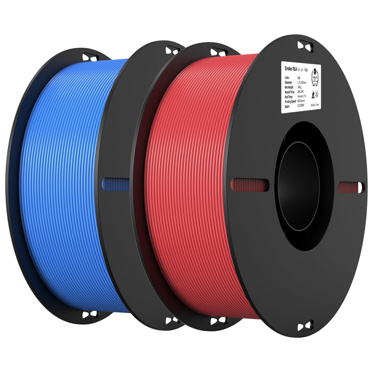 Creality 3D Printer Filament 1.75mm 4KG, PLA Filament Bulk +/- 0.02mm, 4 Pack 1kg Spool(2.2lbs) 3D Printing Filament Fits for Most FDM 3D Printers, Black White Blue Red