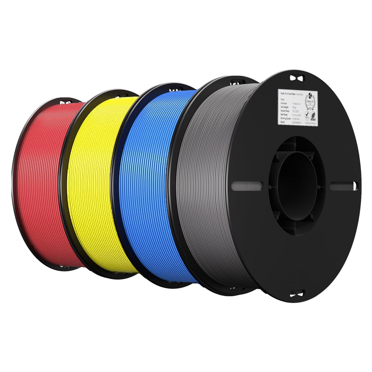 Creality 3D Printer Filament 1.75mm 4KG, PLA Filament Bulk +/- 0.02mm, 4 Pack 1kg Spool(2.2lbs) 3D Printing Filament Fits for Most FDM 3D Printers, 4 White