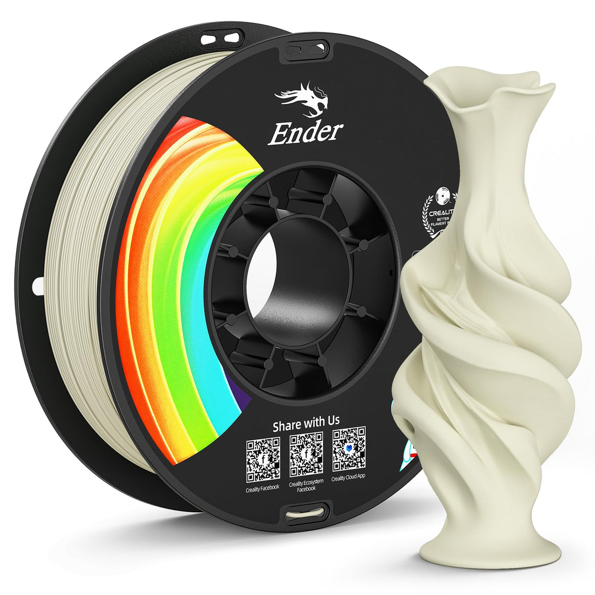 Creality Matte PLA Plus Filament 1.75mm, Low Warping, Minimal Layer Lines, Dimensional Accuracy +/- 0.02mm, 4kg (8.8lb) 3D Printer PLA+ Filament Bundle, Matte Black (4 Pack)