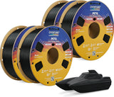 OVERTURE 4KG Bundle PETG 3D Printer Filament 1.75mm, Neatly Wound Durable PETG 4 Pack 1kg(2.2lbs), Strong Toughness Filament, Dimensional Accuracy +/- 0.02mm, Fit Most FDM Printers (Black (4-Pack)