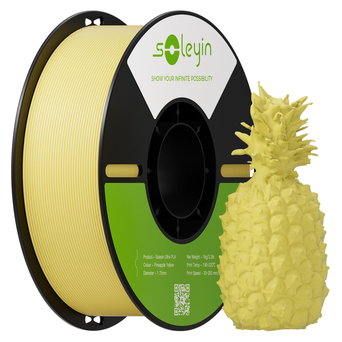 Soleyin PLA Filament 1.75mm 4KG, 3D Printer Filament 4 Pack 1kg Spool, Neatly Wound, ±0.02mm Accuracy, High-Speed & Strong Toughness, No Warping, Fits Most FDM Printers (4 * 1kg Black)