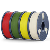Matte PLA Filament 1.75mm, 4kg(8.8lbs) SUNLU 3D Printer Filament, Matte Surface Texture, No Clogging, Less Brittle, Black+White+Klein Blue+Olive Green