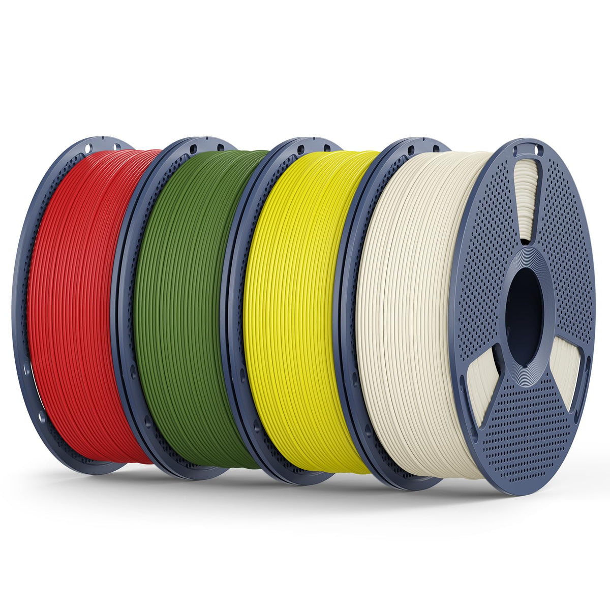Matte PLA Filament 1.75mm, 4kg(8.8lbs) SUNLU 3D Printer Filament, Matte Surface Texture, No Clogging, Less Brittle, Black+White+Klein Blue+Olive Green