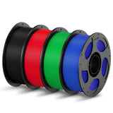 ANYCUBIC PLA Filament 1.75mm Bundle, 3D Printing PLA Filament 1.75mm Dimensional Accuracy +/- 0.02mm, 1KG Reusable Spool (2.2 lbs), 4KG Black + White + Blue + Red