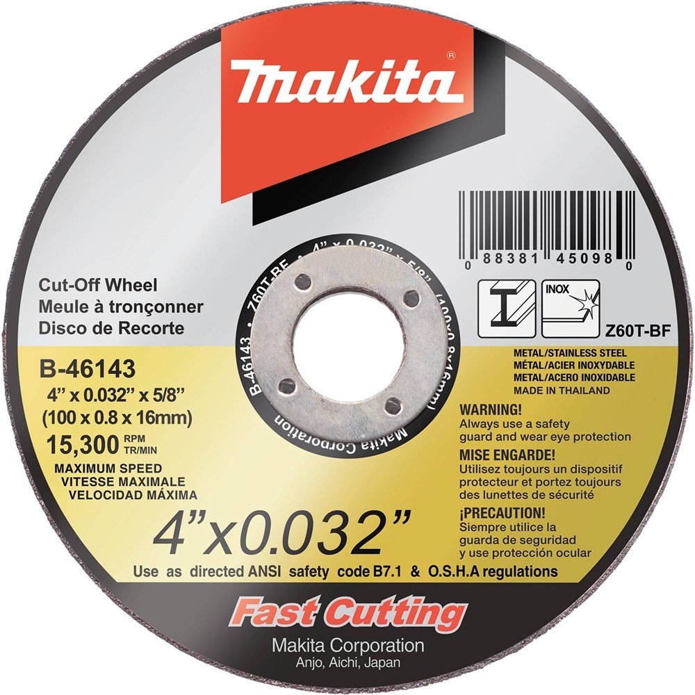 Makita B-46165-25 5" x .032" x 7/8" Ultra Thin Cut-Off Wheel (25 Pack), Stainless