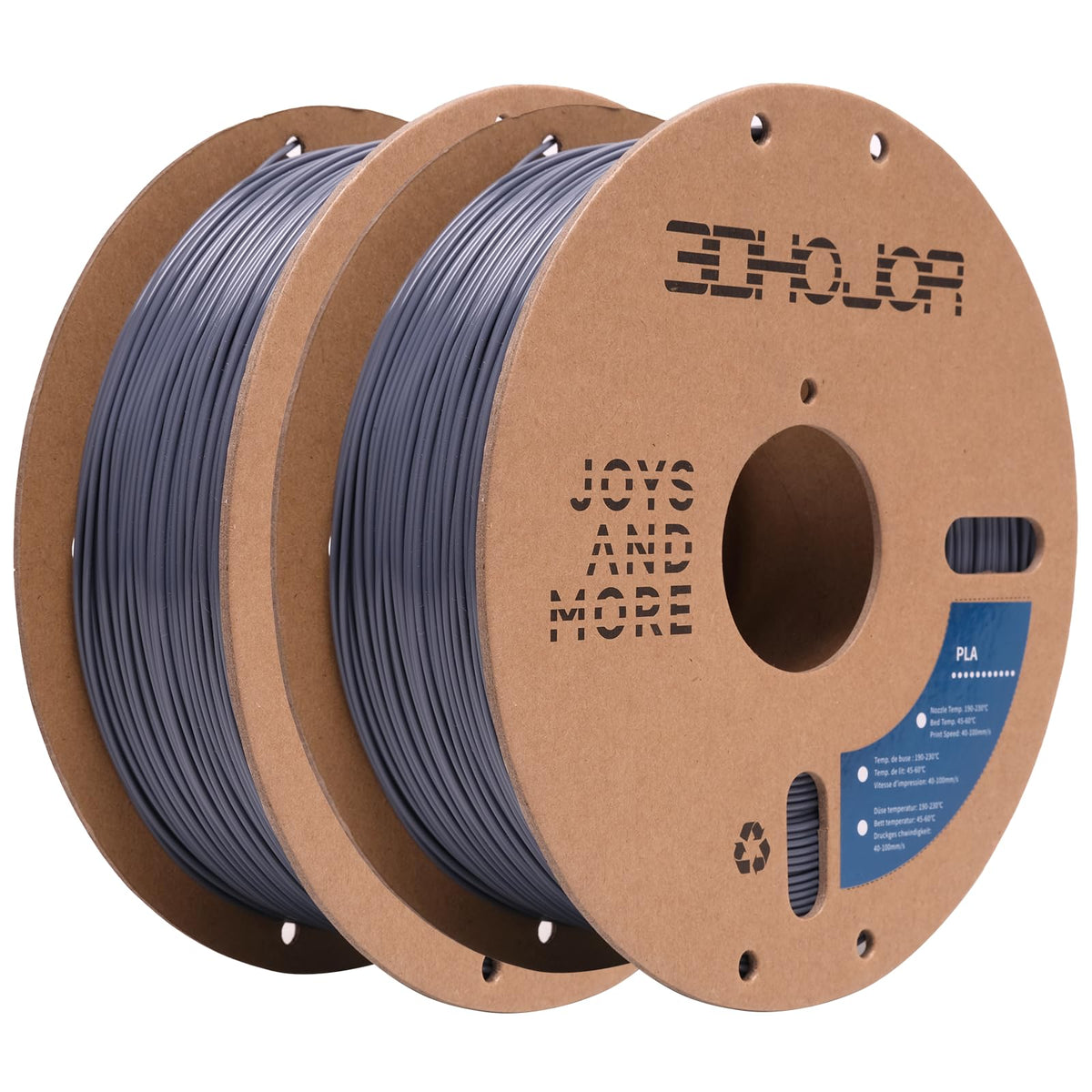 3DHoJor PLA Filament 1.75mm,3D Printer Filament 1kg*4 Bundle Cardboard Spool, Fit Most FDM 3D Printer,Dimensional Accuracy +/- 0.03 mm,Vacuum Packaging-Black+White 4Pack