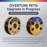 OVERTURE 4KG Bundle PETG 3D Printer Filament 1.75mm, Neatly Wound Durable PETG 4 Pack 1kg(2.2lbs), Strong Toughness Filament, Dimensional Accuracy +/- 0.02mm, Fit Most FDM Printers (Black (4-Pack)