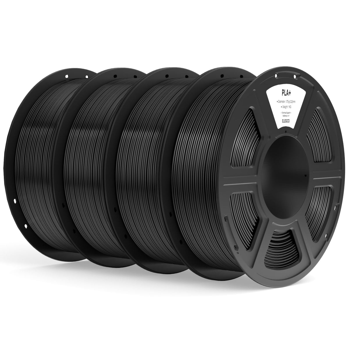 ELEGOO PLA+ Filament 1.75mm Black 3KG, High Toughness PLA Plus 3D Printer Filament Dimensional Accuracy +/- 0.02mm, 3kg Large Spool(6.6lbs) Fits for Most FDM 3D Printers