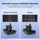 Soleyin PLA Filament 1.75mm 4KG, 3D Printer Filament 4 Pack 1kg Spool, Neatly Wound, ±0.02mm Accuracy, High-Speed & Strong Toughness, No Warping, Fits Most FDM Printers (4 * 1kg Black)