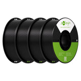 Soleyin PLA Filament 1.75mm 4KG, 3D Printer Filament 4 Pack 1kg Spool, Neatly Wound, ±0.02mm Accuracy, High-Speed & Strong Toughness, No Warping, Fits Most FDM Printers (4 * 1kg Black)