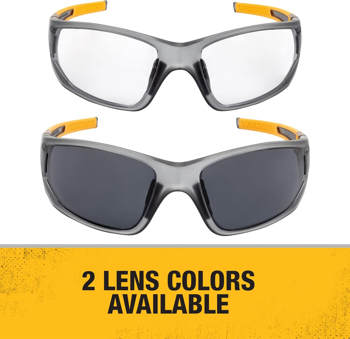 DEWALT DPG112-2D Miter™ Premium Vented No-Slip Safety Glasses – Smoke Lens – Vented Frame & Lenses – Rubber Temples & Nosepiece – 1 Pair