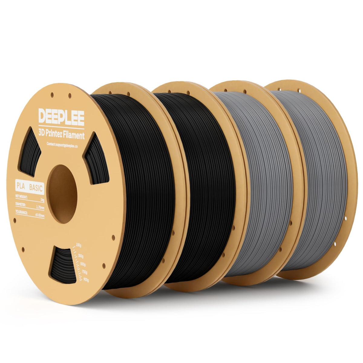 PLA Basic 1.75mm 3D Printer Filament, 3D Printing Filament with Dimensional Accuracy +/- 0.02 mm, Neatly Wound, No Clogging, Best for Beginners, Fits for Most FDM 3D Printers 4KG Black