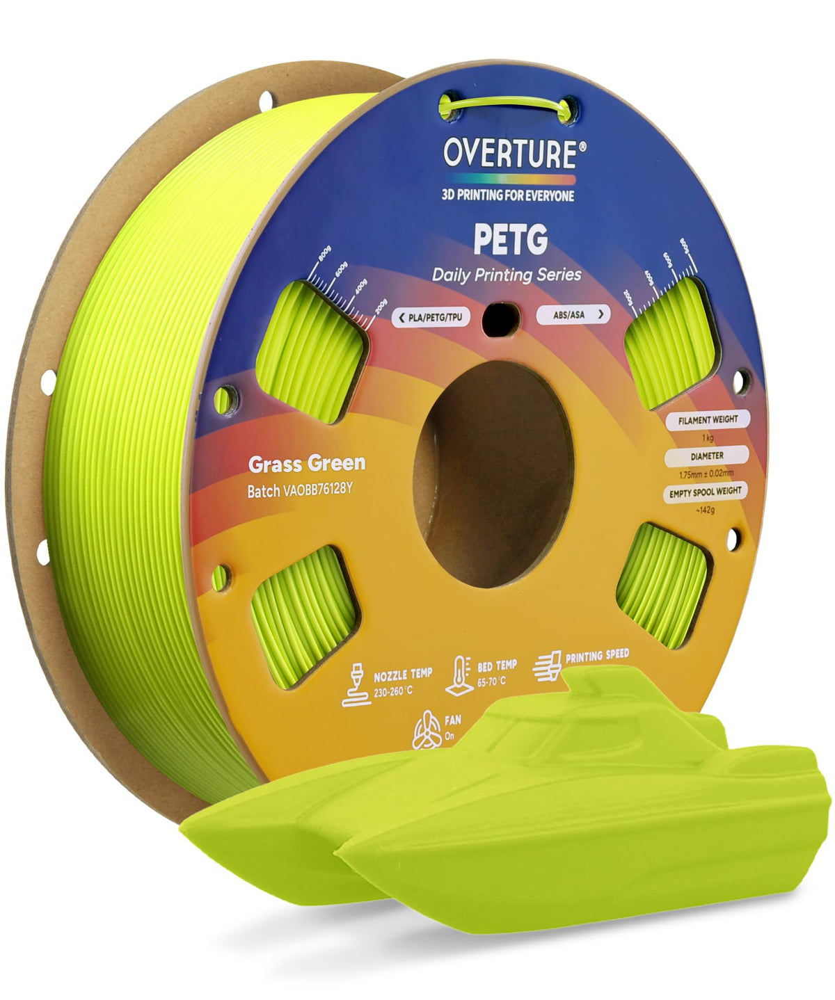 OVERTURE 4KG Bundle PETG 3D Printer Filament 1.75mm, Neatly Wound Durable PETG 4 Pack 1kg(2.2lbs), Strong Toughness Filament, Dimensional Accuracy +/- 0.02mm, Fit Most FDM Printers (Black (4-Pack)