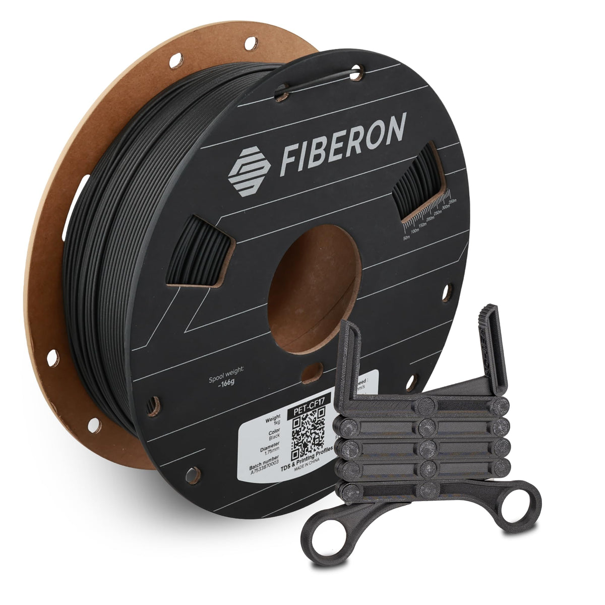 Polymaker Fiberon PA6-CF20 Carbon Fiber Nylon Filament 1.75mm Black 0.5kg, Fiberon PA6-CF20 Nylon Warp Free 1.75mm 3D Printing Filament