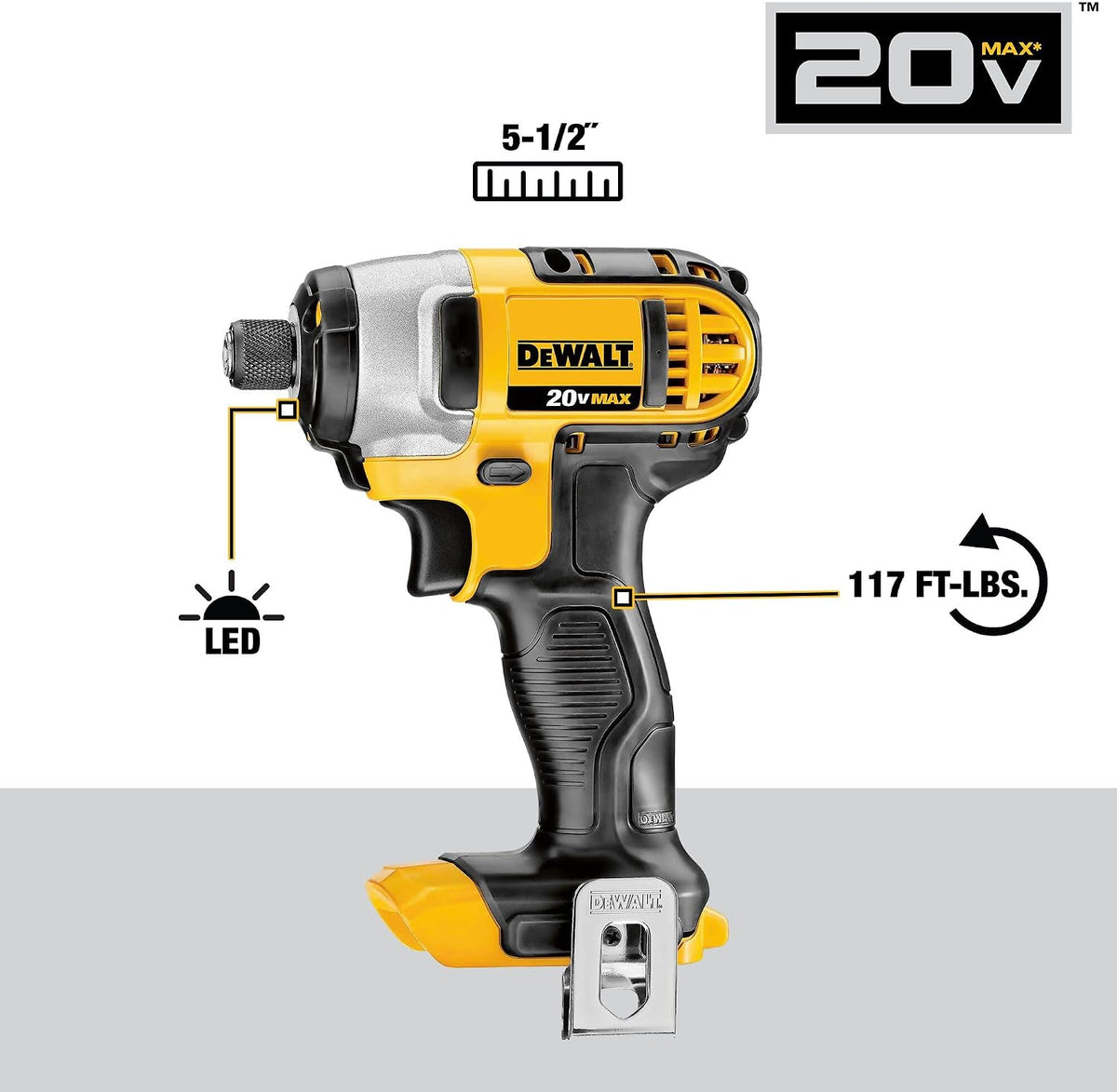 DEWALT 20V MAX Cordless Drill and Impact Driver, Power Tool Combo Kit , Includes 2 Batteries, Charger and Bag (DCK240C2)