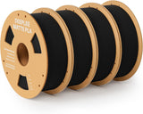 Matte PLA Filament 1.75mm, 3D Printer Filament Dimensional Accuracy +/- 0.02mm, No Clogging, Higher Toughness, Cardboard Spool 3D Filament, 4 Pack Black