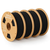 Matte PLA Filament 1.75mm, 3D Printer Filament Dimensional Accuracy +/- 0.02mm, No Clogging, Higher Toughness, Cardboard Spool 3D Filament, 4 Pack Black