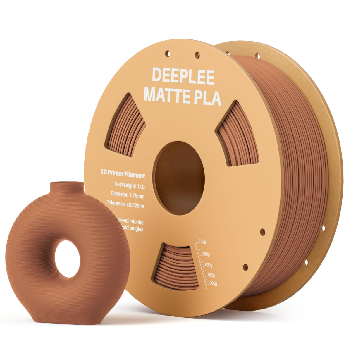 Matte PLA Filament 1.75mm, 3D Printer Filament Dimensional Accuracy +/- 0.02mm, No Clogging, Higher Toughness, Cardboard Spool 3D Filament, 4 Pack Black