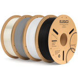 ELEGOO 250g PLA Plus Filament Bundle 1.75mm, 8 Colors 3D Printer Filaments Dimensional Accuracy +/- 0.02mm, 8 Pack 250g Spool, Black/White/Red/Dark Blue/Orange/Yellow/Sky Blue/Sea Green