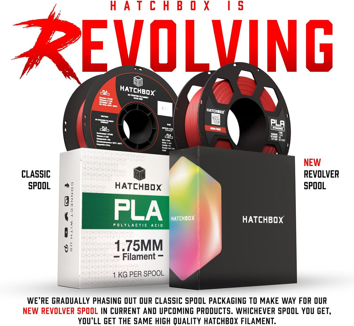 HATCHBOX 1.75mm Wood PLA 3D Printer Filament, 1 KG Spool, Dimensional Accuracy +/- 0.03 mm, 3D Printing Wood Filament