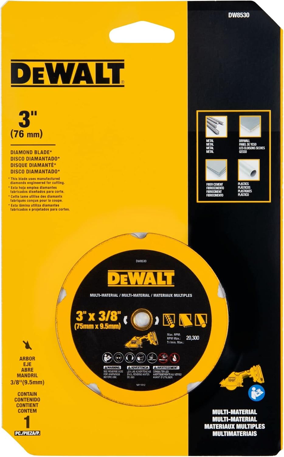 DEWALT Cut Off Wheel, 3", with Fine Finish, Ultra Sharp Carbide (DW8530)