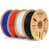 ELEGOO 250g PLA Plus Filament Bundle 1.75mm, 8 Colors 3D Printer Filaments Dimensional Accuracy +/- 0.02mm, 8 Pack 250g Spool, Black/White/Red/Dark Blue/Orange/Yellow/Sky Blue/Sea Green