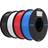 Creality 3D Printer Filament 1.75mm 4KG, PLA Filament Bulk +/- 0.02mm, 4 Pack 1kg Spool(2.2lbs) 3D Printing Filament Fits for Most FDM 3D Printers, Black White Blue Red
