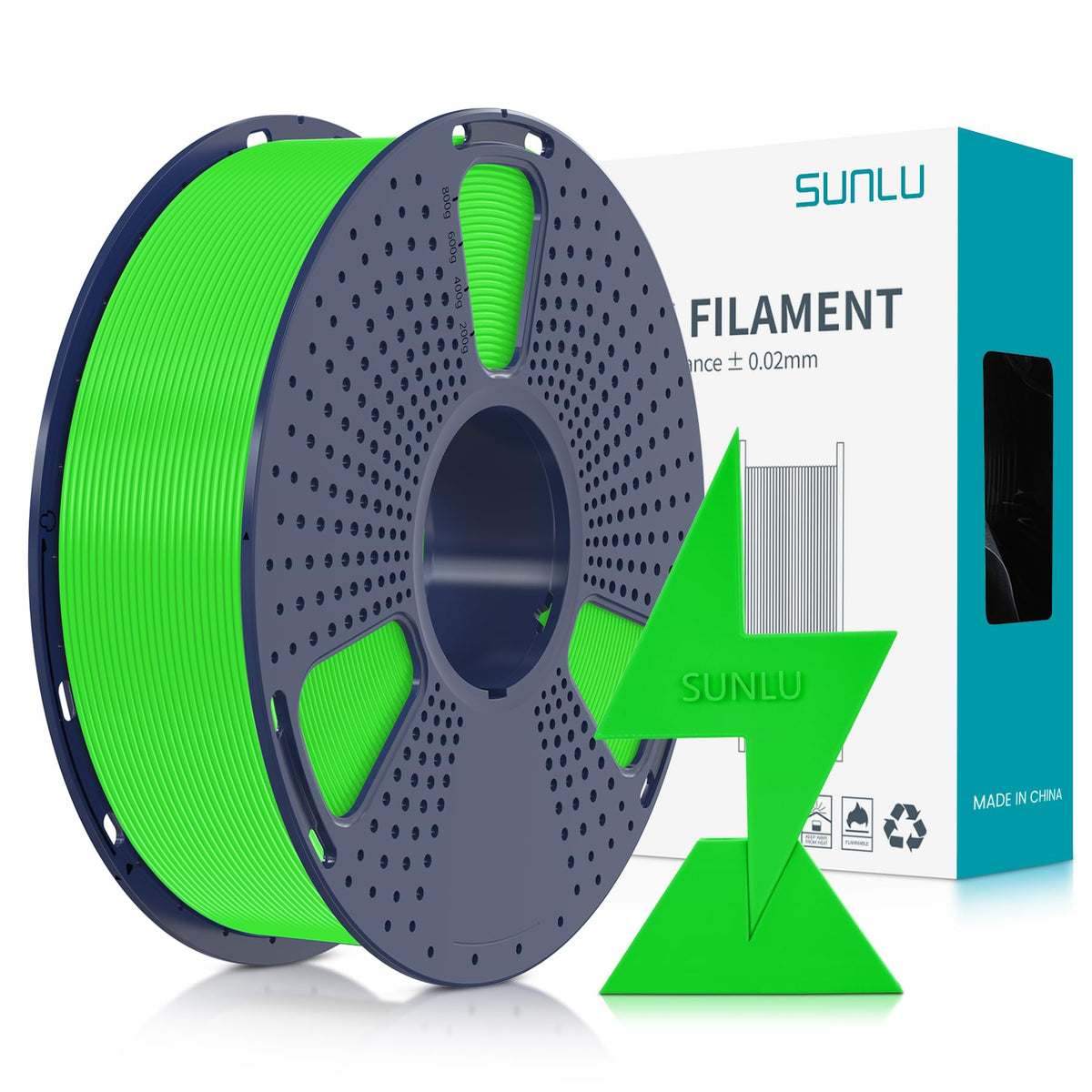 SUNLU High Speed PLA Filament Mini Pack, 30mm/s - 600mm/s Print Range, High Flow Speedy 3D Printer PLA Filament Bundle, 250g/Spool, Black+White+Green+Blue+Red+Orange+Yellow+Pink