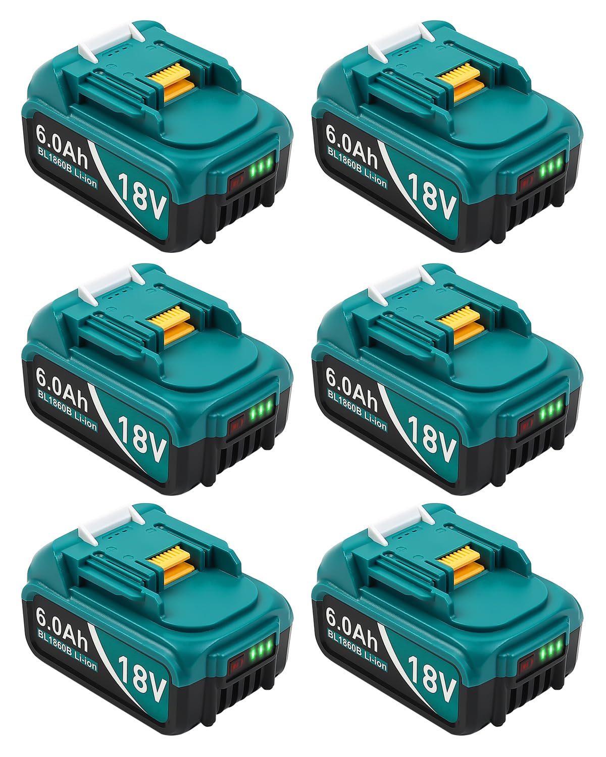 Twupixy 2Pack 18-Volt Replace for Makita 18V Battery BL1860B, Replacement Batteries Compatible with Makita BL1860 BL1820 1830B 1840B 1850B, Fit with Original makita 18V Battery Chargers
