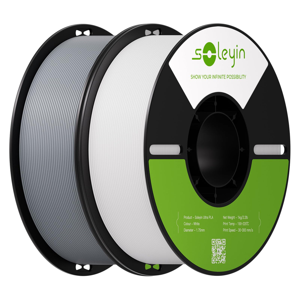 Soleyin PLA Filament 1.75mm 4KG, 3D Printer Filament 4 Pack 1kg Spool, Neatly Wound, ±0.02mm Accuracy, High-Speed & Strong Toughness, No Warping, Fits Most FDM Printers (4 * 1kg Black)