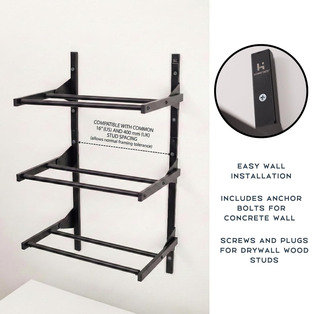 3D Printer Filament Storage Rack, Studio,Office Workshop 3-Tier Wall-Mounted Space Saving Holder, Modular Metal Spool Shelf Organizer, for PLA/ABS/TPU Rolls