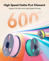 SUNLU High Speed Matte PLA Filament, Smooth PLA Matte 3D Printer Filament Bundle, 2kg in Total, 0.25kg Spool, 8 Packs, Black+White+Grey+Chocolate+Sky Blue+Olive Green+ Sunny Orange+Sakura Pink