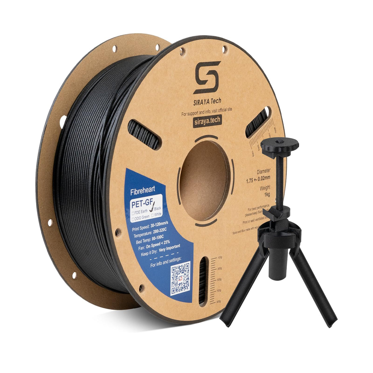 Siraya Tech Fibreheart PPA 3D Printing Filament - High Performance Polyphthalamide Nylon, Extreme Strength & Heat Resistance for Industrial & Engineering Applications - 1kg (2.2lbs) 1.75mm