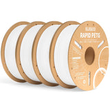 ELEGOO Rapid PETG Filament 1.75mm Bundle 4KG, High Speed 30-600mm/s 3D Printer Filament Accuracy +/- 0.02 mm, 1kg Cardboard Spool(2.2lbs), Fits for Most FDM 3D Printers(Black, White, Blue, Red)