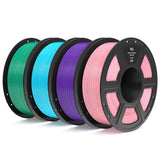ELEGOO PLA Filament 1.75mm Bundle 4KG, 3D Printer Filament Dimensional Accuracy +/- 0.02mm, 4pcs 1kg Spool(2.2lbs) Fit Most FDM 3D Printers (Pink, Purple, Sky Blue, Sea Green)