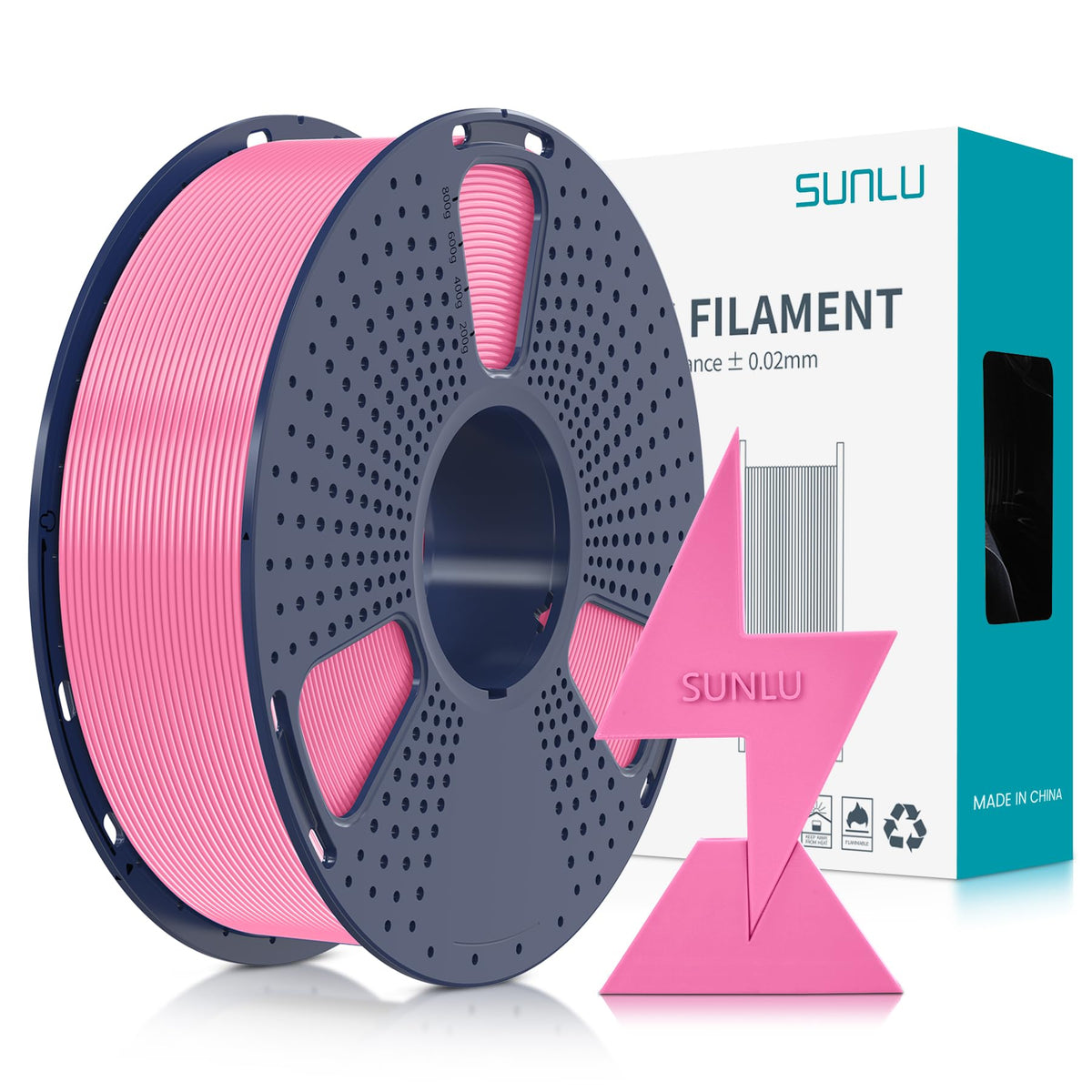 SUNLU High Speed PLA Filament Mini Pack, 30mm/s - 600mm/s Print Range, High Flow Speedy 3D Printer PLA Filament Bundle, 250g/Spool, Black+White+Green+Blue+Red+Orange+Yellow+Pink