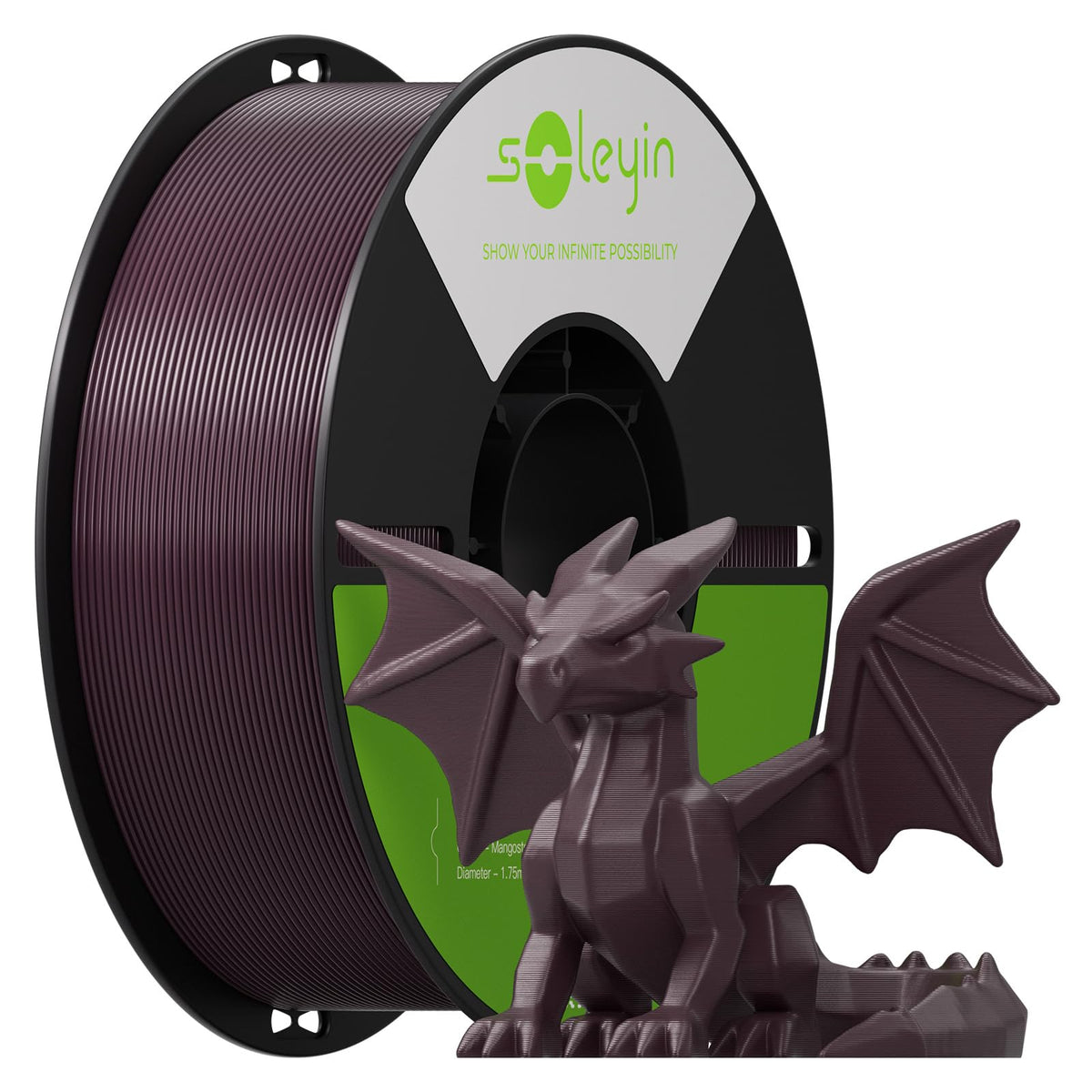 Soleyin PLA Filament 1.75mm 4KG, 3D Printer Filament 4 Pack 1kg Spool, Neatly Wound, ±0.02mm Accuracy, High-Speed & Strong Toughness, No Warping, Fits Most FDM Printers (4 * 1kg Black)