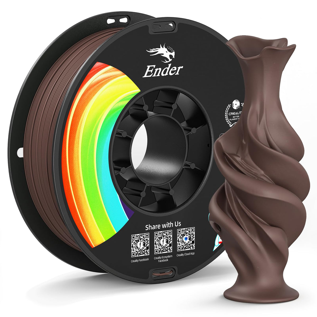 Creality Matte PLA Plus Filament 1.75mm, Low Warping, Minimal Layer Lines, Dimensional Accuracy +/- 0.02mm, 4kg (8.8lb) 3D Printer PLA+ Filament Bundle, Matte Black (4 Pack)
