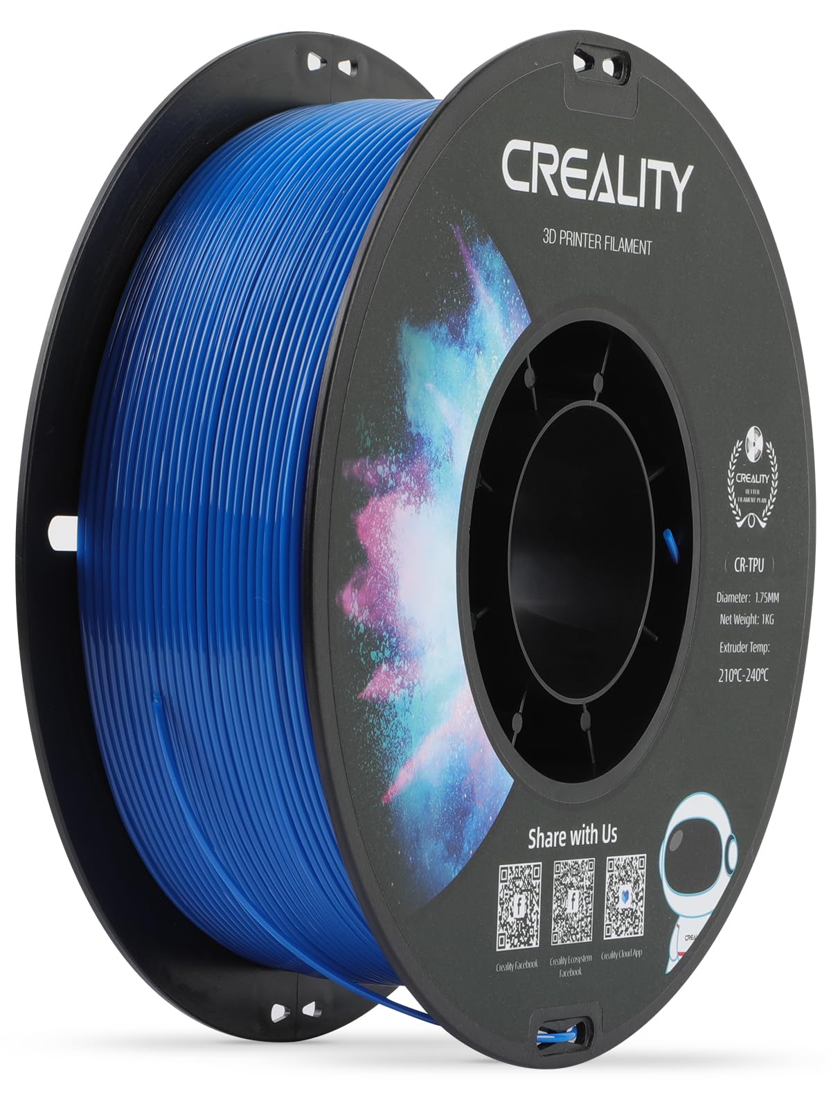 Creality ABS Filament 1.75mm Black 4 kg, 3D Printer Filament Bundle, Excellent Resistance, Odorless Non-Toxic, Stability, Tough, 4 Pack(8.8 lbs) (Black 4-Pack)