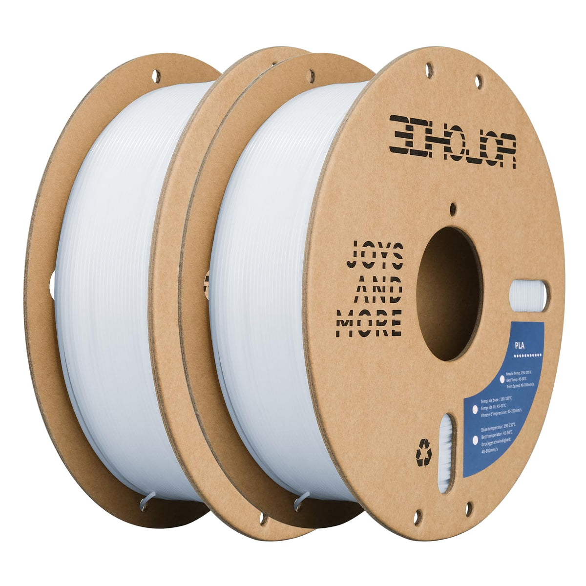 3DHoJor PLA Filament 1.75mm,3D Printer Filament 1kg*4 Bundle Cardboard Spool, Fit Most FDM 3D Printer,Dimensional Accuracy +/- 0.03 mm,Vacuum Packaging-Black+White 4Pack