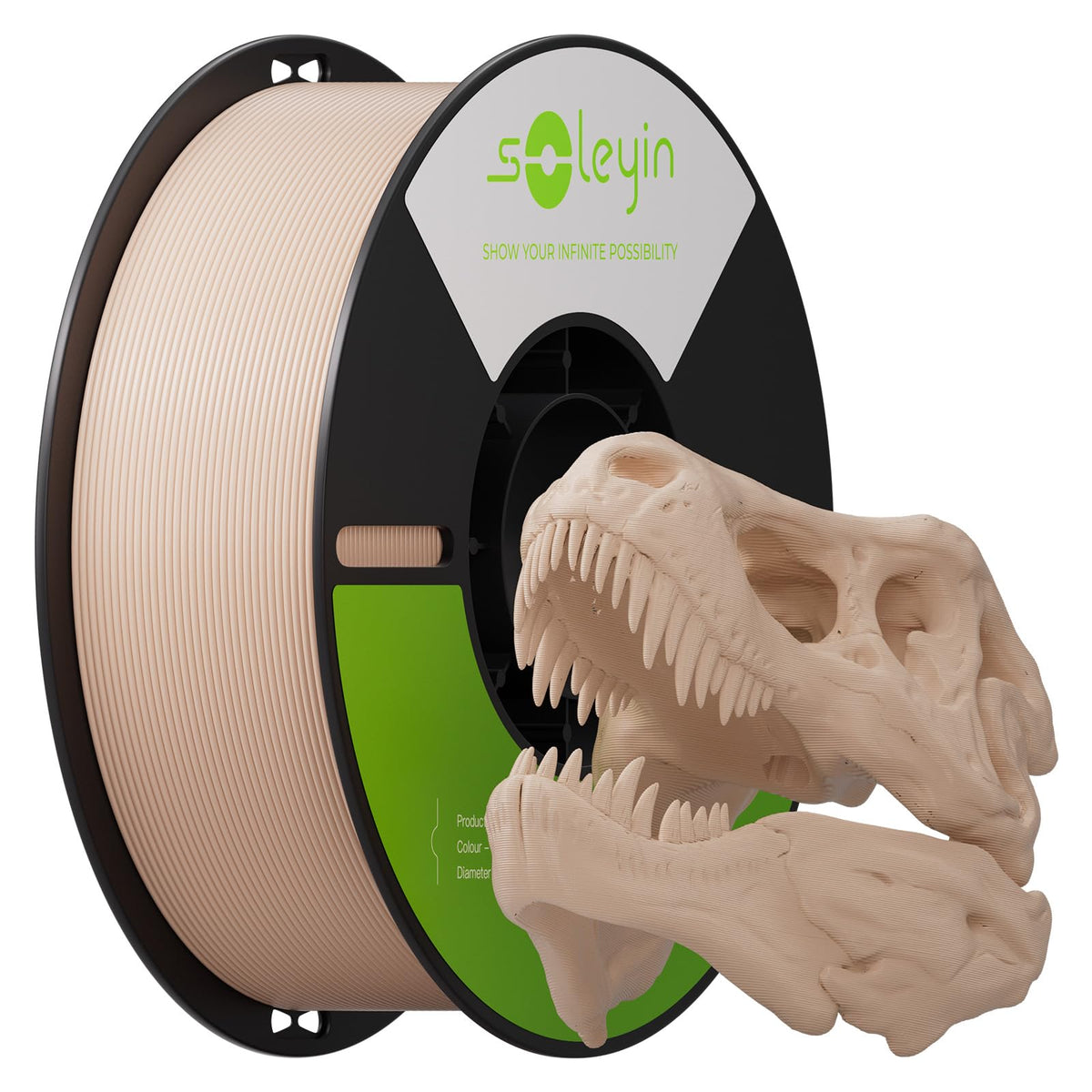 Soleyin PLA Filament 1.75mm 4KG, 3D Printer Filament 4 Pack 1kg Spool, Neatly Wound, ±0.02mm Accuracy, High-Speed & Strong Toughness, No Warping, Fits Most FDM Printers (4 * 1kg Black)