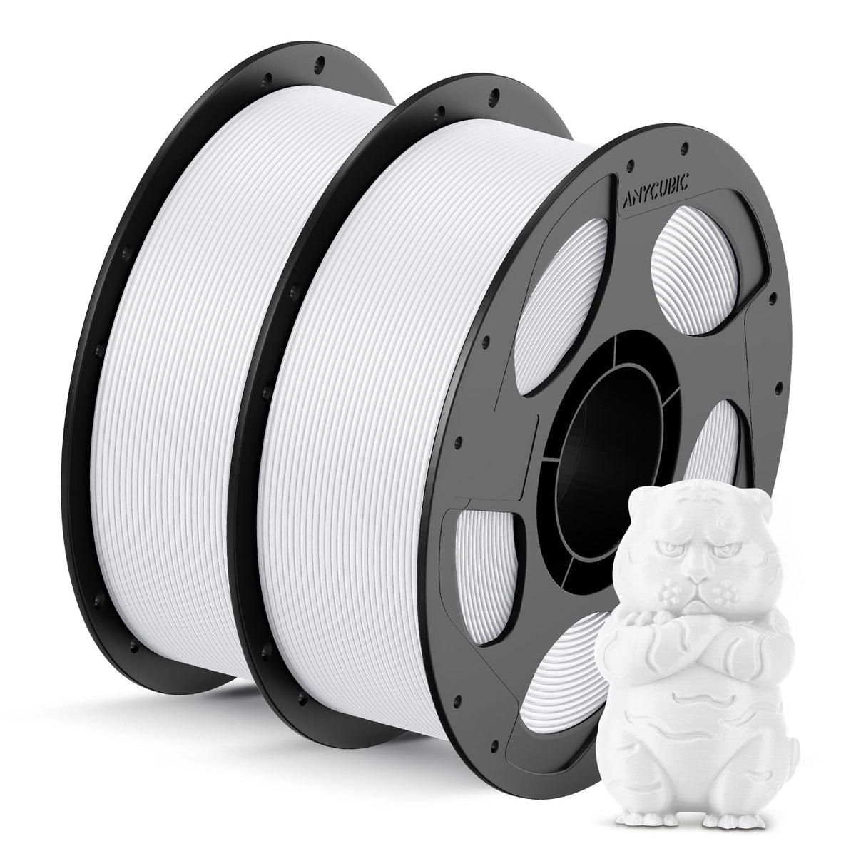 ANYCUBIC PLA Filament 1.75mm Bundle, 3D Printing PLA Filament 1.75mm Dimensional Accuracy +/- 0.02mm, 1KG Reusable Spool (2.2 lbs), 4KG Black + White + Blue + Red