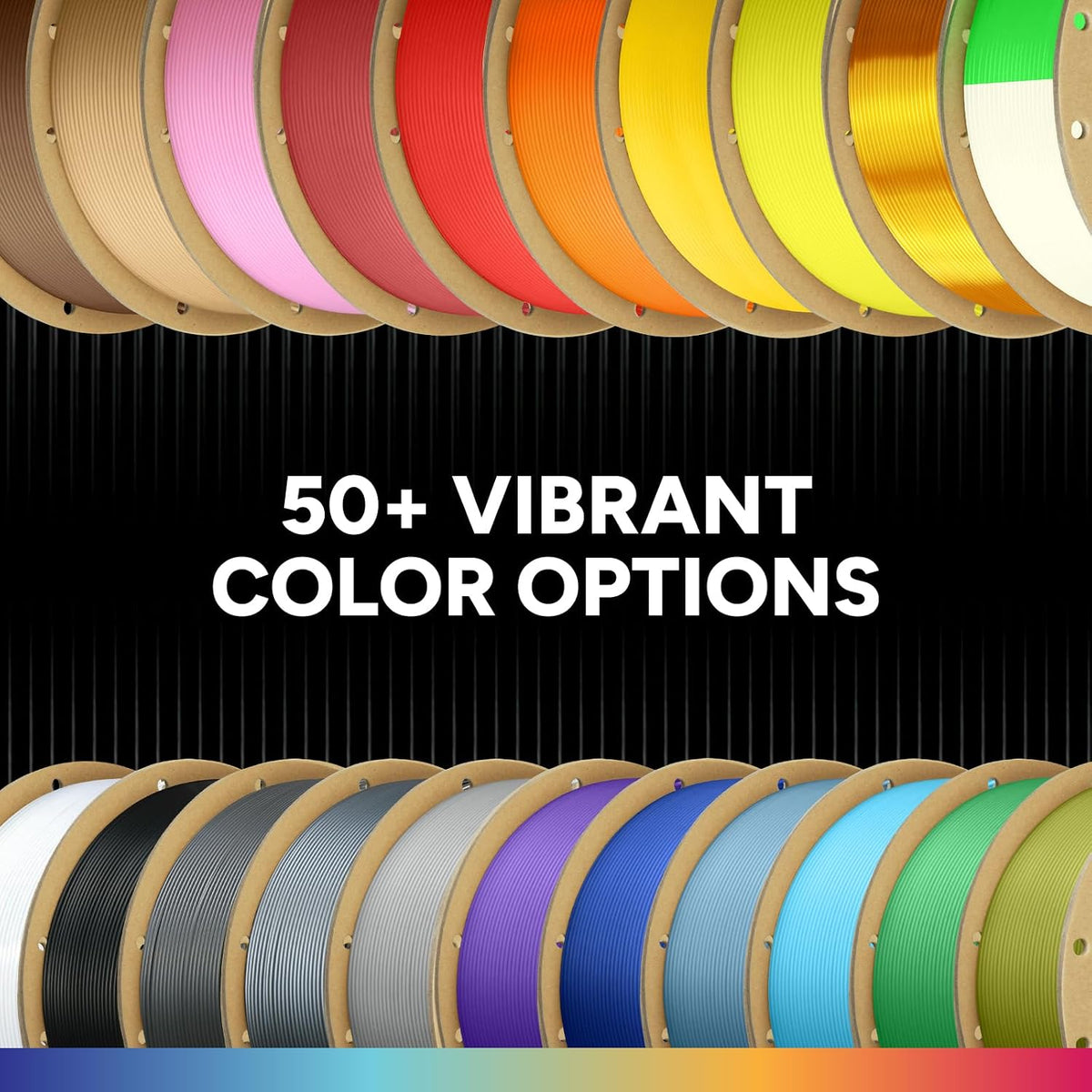 OVERTURE 10KG Bundle PLA Filament 1.75mm, Neatly Wound 3D Printer Filament 10 Pack 1kg Spool (2.2lbs), Dimensional Accuracy +/- 0.02 mm, Fit Most FDM 3D Printers (Black 10-Pack)
