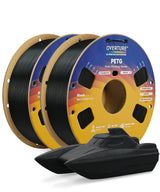 OVERTURE 4KG Bundle PETG 3D Printer Filament 1.75mm, Neatly Wound Durable PETG 4 Pack 1kg(2.2lbs), Strong Toughness Filament, Dimensional Accuracy +/- 0.02mm, Fit Most FDM Printers (Black (4-Pack)