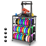3D Printer Filament Storage - 3D Printer Holder Rack Cart Rolling Heavy Duty Printer Table, Filament Spools Organizer Stand with Wheels for 3D Printer Filaments ABS/PLA/TPU/Nylon Accessories