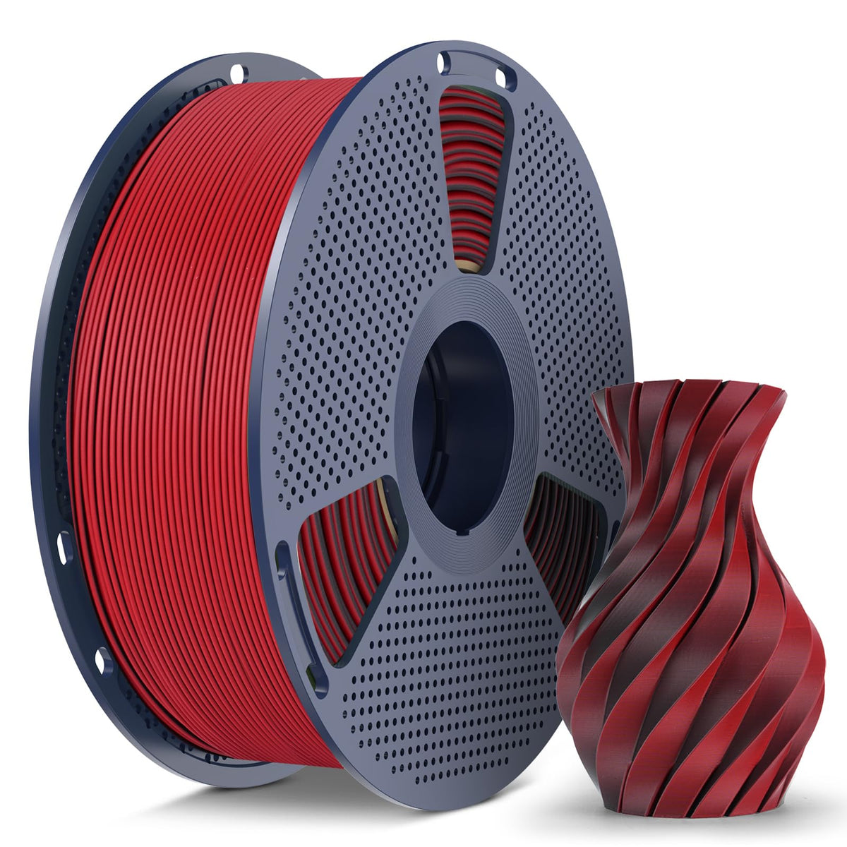 Matte PLA Filament 1.75mm, 4kg(8.8lbs) SUNLU 3D Printer Filament, Matte Surface Texture, No Clogging, Less Brittle, Black+White+Klein Blue+Olive Green
