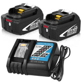 2-Pack 10000mAh High Capacity Replacement for Makita 18V Battery Compatible with Makita 18 Volt Batteries BL1860B BL1850B BL1840B BL1830B BL1815B LXT400 with LED Indicator Cordless Power Tools (Multi)